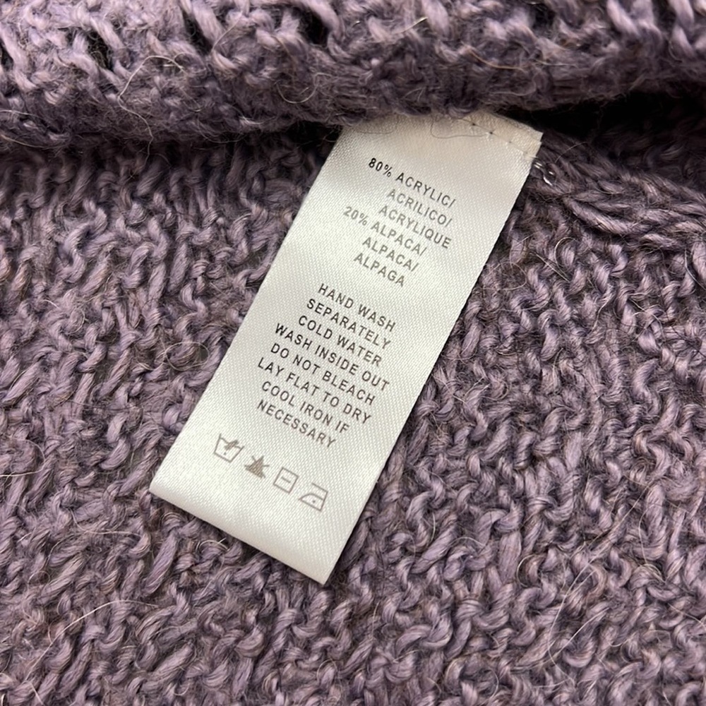 Kensie alpaca blend purple cardigan single button closure short sleeve V-neck S - Picture 9 of 9